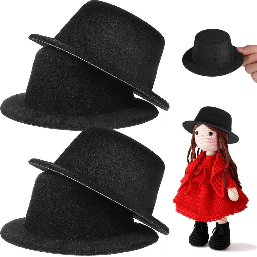 8610 4pcs Doll Hat Ornaments Mini Formal Hats for Dolls Snowman Craft